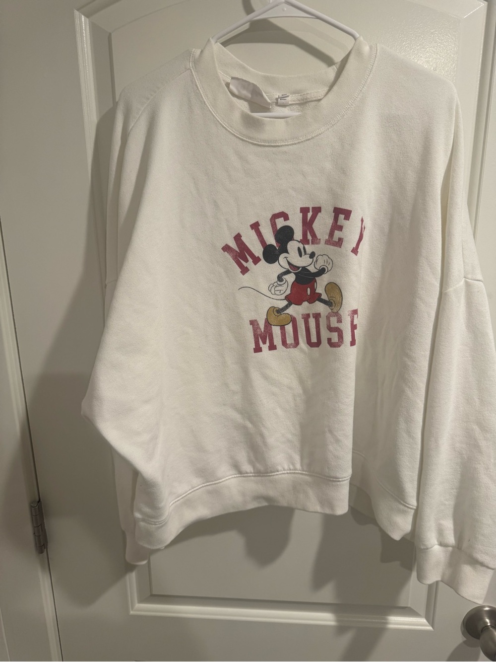 GAP White Crewneck Sweatshirt with Mickey Mouse Graphic
